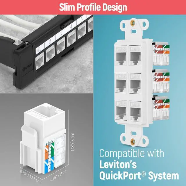 Alt view image 4 of 5 - Bundle - 3 Items: easyJACK - 90deg Angled Speed Termination Tool + Replacement Head + of 90deg Angled Cat6 Keystone Jacks in White (50 Pack)