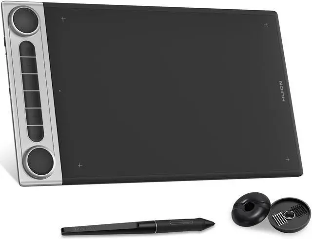 Alt view image 2 of 5 - HUION Inspiroy Dial 2 Bluetooth Wireless Graphics Drawing Tablet with Dual Dials Bundle with Artist Glove for Digital Art, Animation and Graphics Design