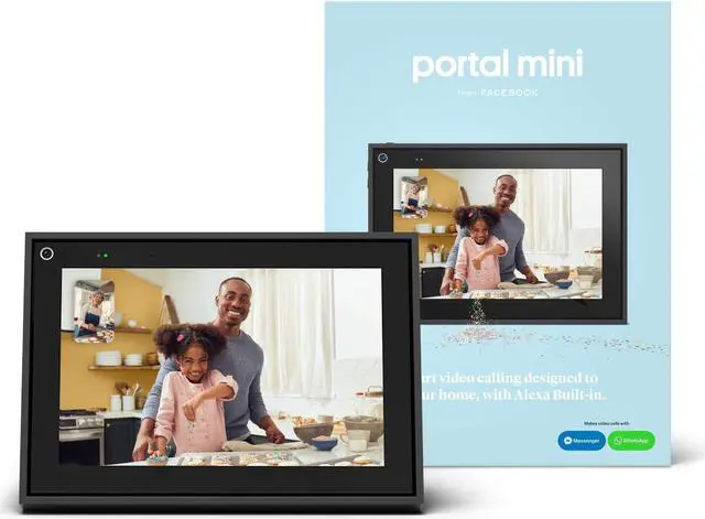 Alt view image 2 of 5 - Facebook Portal Mini - Smart Video Calling 8" Touch Screen Display with Alexa - Black