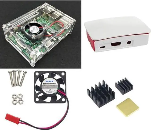 Alt view image 4 of 5 - DIGISHUO 9 in 1 Complete Starter Kit Raspberry Pi 3 Model B Module&Two Cases&HDMI Cable&32G SD Card&Heatsink Kit&P Fan