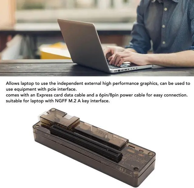 Alt view image 4 of 5 - Diyeeni Laptop Video Card Dock, M.2 A Key, Express Card, USB, For Laptops with M.2 A Key Interface