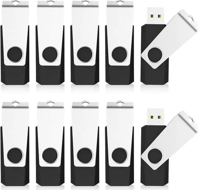 Main image of KEXIN 4GB USB Flash Drive 50 Pack - Thumb Drive Bulk Memory Stick Pen Drives With Swivel Design, USB 2.0, Black