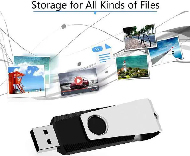 Alt view image 4 of 5 - KEXIN 4GB USB Flash Drive 50 Pack - Thumb Drive Bulk Memory Stick Pen Drives With Swivel Design, USB 2.0, Black