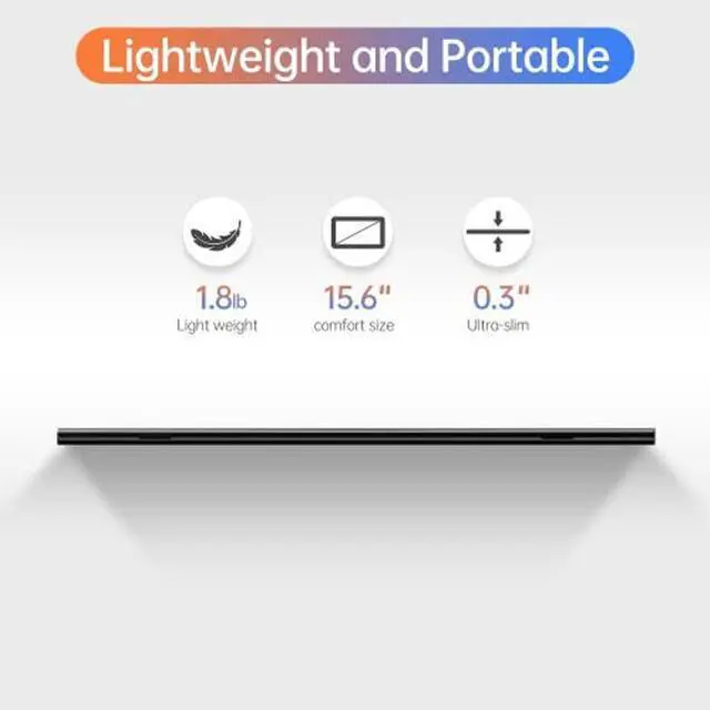 Alt view image 4 of 5 - ForHelp 15.6inch Portable Monitor,1080P USB-C HDMI Second External Monitor for Laptop,PC,Mac Phone,PS,Xbox,Swich,IPS Ultra-Thin Zero Frame Gaming Monitor/Premium Smart Cover