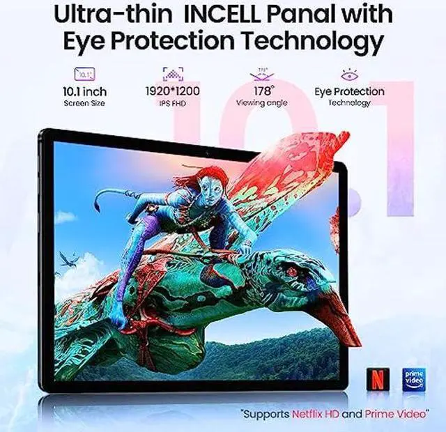 Alt view image 2 of 5 - Kinstone 10.1 Inch Android Tablet Octa-Core Processor,128GB+1TB Expandable Storage,Dual Camera,Long Lasting Battery Life,FHD IPS Touch Screen,Dual-Band WiFi lightweight Bluetooth 5.0 GPS Type-C - Gray