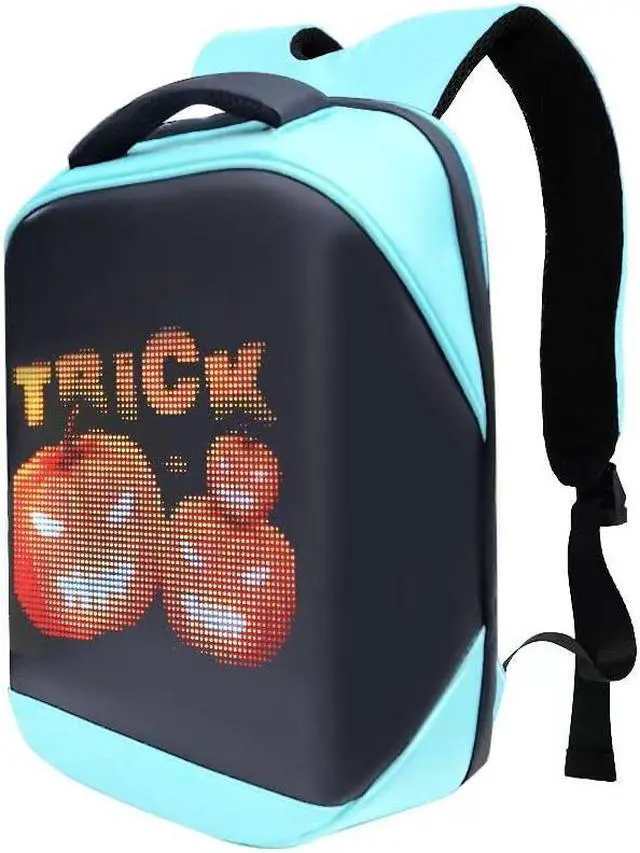 Alt view image 2 of 5 - Gelrova LED Backpack 17 Inch, City Serise Full Color Screen Programmable Screen Laptop Backpack, Work Bag Fashion Travel Backpack, Blue