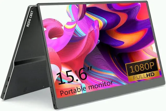 Main image of GODETON Portable Monitor 15.6 inch Ultra-Slim IPS Display HDR Plug&Play,FHD 1080P USB C HDMI Aluminium Alloy housing Speakers External Monitor for Laptop PC Phone Mac Xbox (15.6-inch, Black)