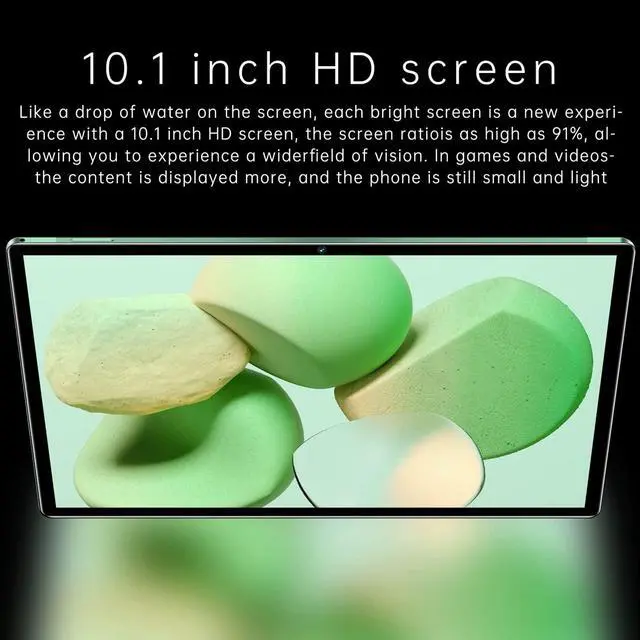 Alt view image 2 of 5 - 10.1in 11 Tablet PC, 8GB RAM 256GB ROM,128GB Expand, 2.5D Curved IPS HD Touch Screen, 8MP 20MP Cameras, 2.4/5GWiFi, Dual SIM Calling Tablet, 6000mAh, Green