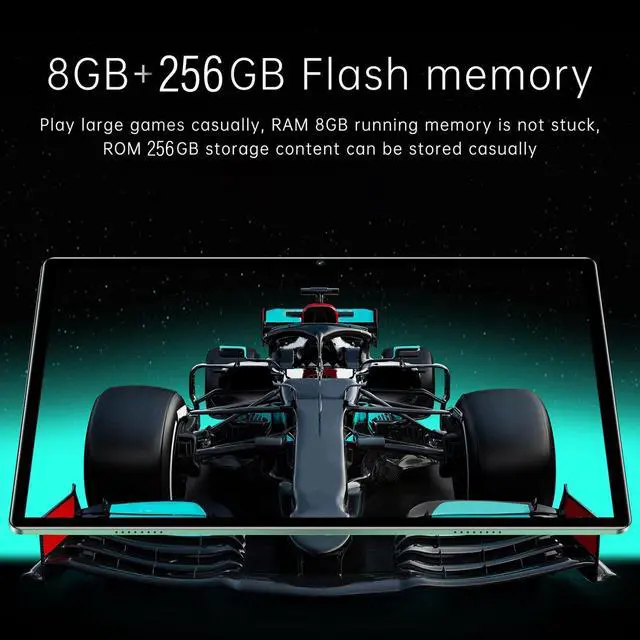 Alt view image 5 of 5 - 10.1in 11 Tablet PC, 8GB RAM 256GB ROM,128GB Expand, 2.5D Curved IPS HD Touch Screen, 8MP 20MP Cameras, 2.4/5GWiFi, Dual SIM Calling Tablet, 6000mAh, Green