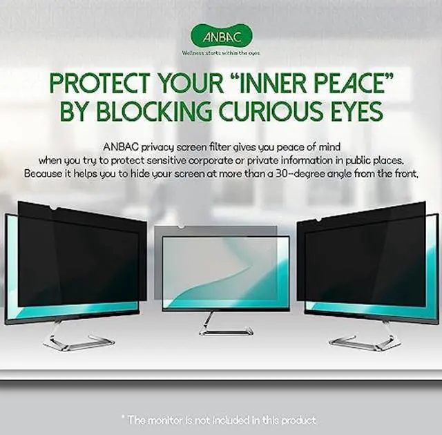Alt view image 2 of 5 - ANBAC 19 Inch Desktop Privacy Screen Shield for 5:4 Monitor - Anti Glare Computer Privacy Screen Cover | Blue Light Blocking Screen Protector | Scratch Resistant UV Filter | Attachment Type