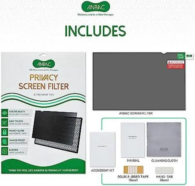 Alt view image 4 of 5 - ANBAC 19 Inch Desktop Privacy Screen Shield for 5:4 Monitor - Anti Glare Computer Privacy Screen Cover | Blue Light Blocking Screen Protector | Scratch Resistant UV Filter | Attachment Type