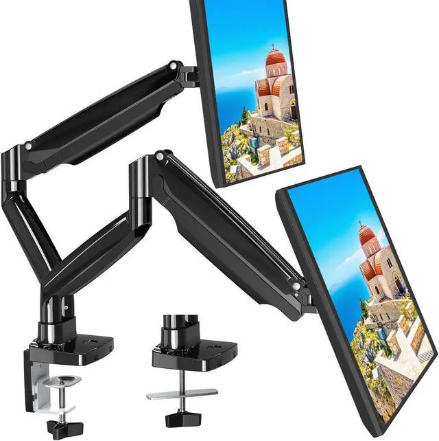 Main image of MOUNT PRO Dual Monitor Desk Mount fits 22 to 35 Ultrawide Computer Screen, Holds up to 26.4lbs Each, Fully Adjustable Long Monitor Arm for Two Monitors, Gas Spring Monitor Stand, 100x100 VESA Mount
