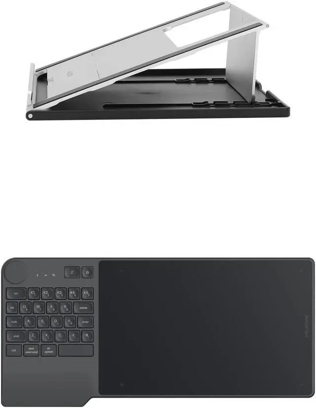 Main image of HUION Inspiroy Keydial KD200 Bluetooth 5.0-Wireless Graphics Drawing Tablet and ST200 Adjustable Drawing Tablet Stand Portable Desk Stand