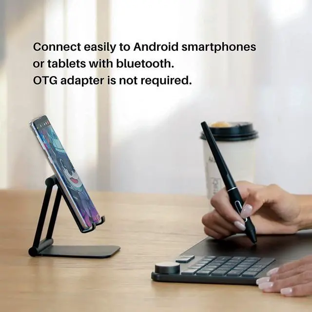 Alt view image 4 of 5 - HUION Inspiroy Keydial KD200 Bluetooth 5.0-Wireless Graphics Drawing Tablet and ST200 Adjustable Drawing Tablet Stand Portable Desk Stand