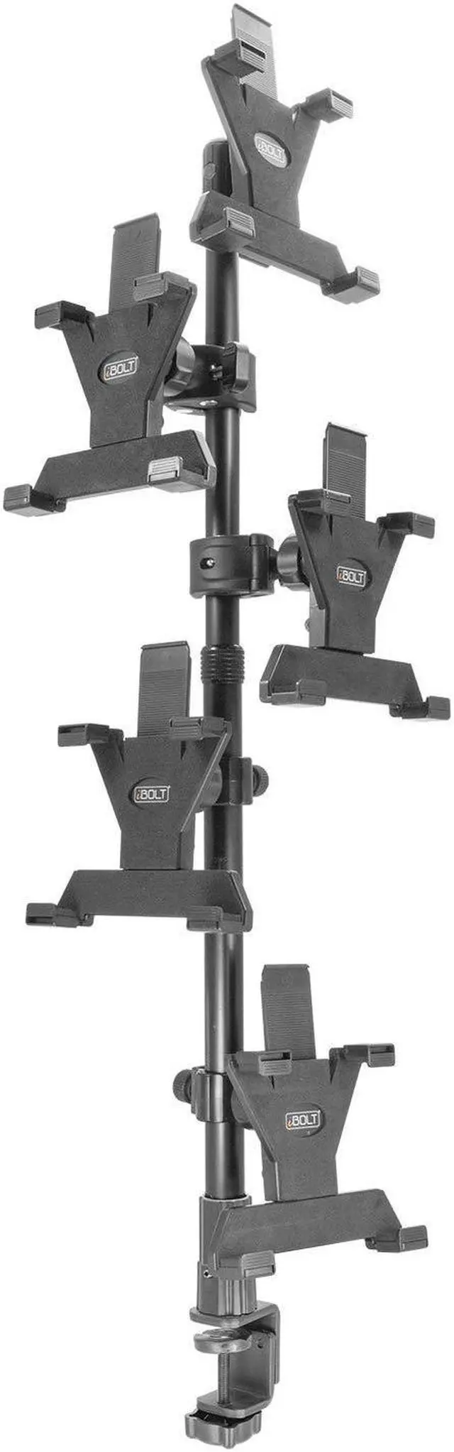 Alt view image 2 of 5 - iBOLT TabDock Point of Purchase/POS Clamp Stand/Mount - with 5 Tablet Holders Perfect for Multiple delivery Applications (DoorDash, Uber eats, Postmates, etc.) Fits 7 to 10 inch Tablets