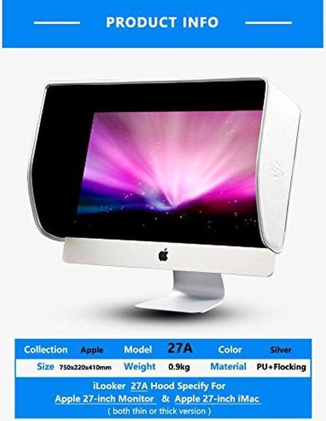 Alt view image 2 of 5 - iLooker 27A Monitor Hood Sunshade Sunhood Compatible for Apple 27 inch iMac and Apple 27 inch Monitor