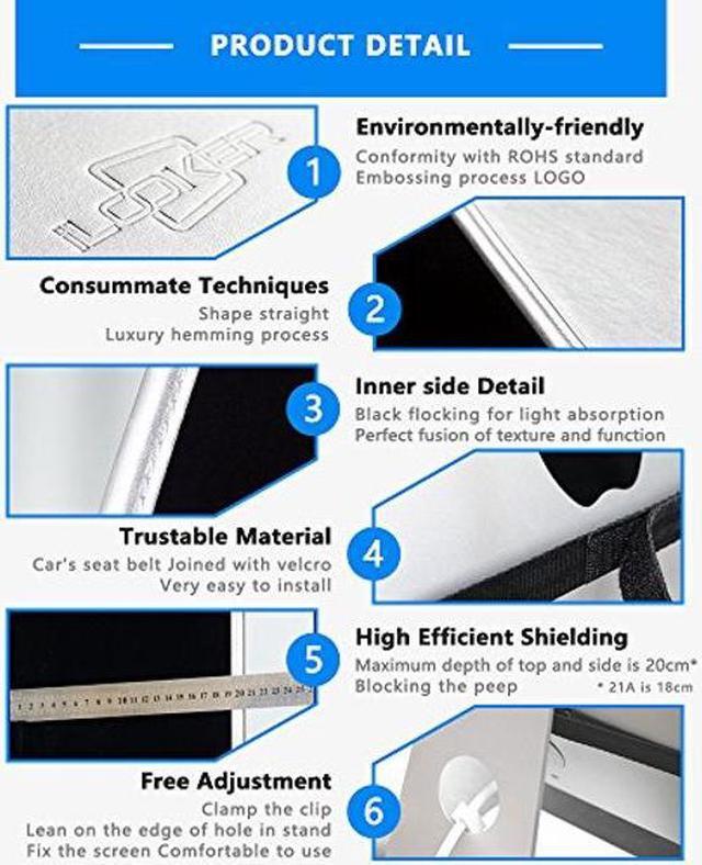 Alt view image 5 of 5 - iLooker 27A Monitor Hood Sunshade Sunhood Compatible for Apple 27 inch iMac and Apple 27 inch Monitor