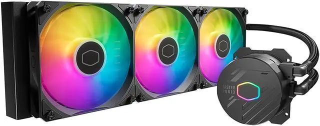 Main image of MASTERLIQUID 360L Core ARGB AIO CPU Liquid Cooler, Water Cooling System, 3 x120mm ARGB Fans, 360mm Radiator Compatible with AMD Ryzen AM5/AM4/Intel LGA 1851/1700/1200/1151 | Black