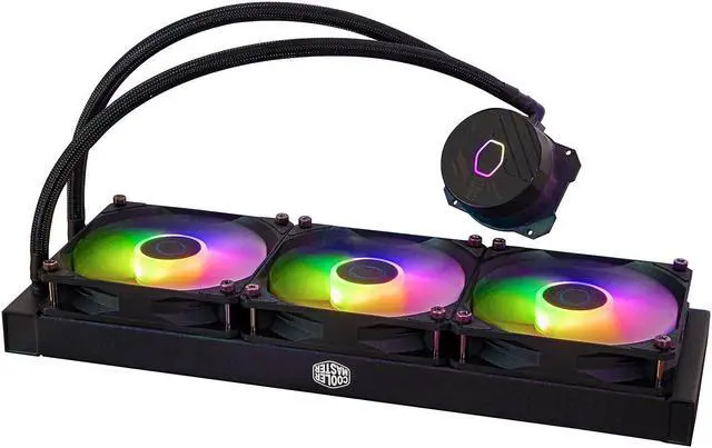 Alt view image 3 of 5 - MASTERLIQUID 360L Core ARGB AIO CPU Liquid Cooler, Water Cooling System, 3 x120mm ARGB Fans, 360mm Radiator Compatible with AMD Ryzen AM5/AM4/Intel LGA 1851/1700/1200/1151 | Black