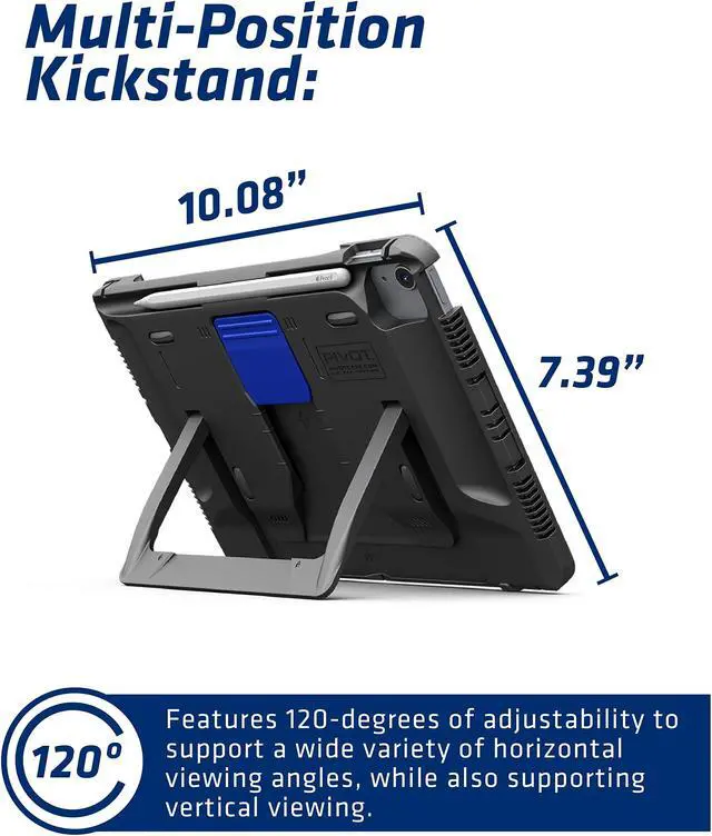Alt view image 3 of 5 - PIVOT A20A Atlas Robust Tablet Case - Fits iPad Air 4th gen & iPad Pro 11 in (1st - 3rd gen) - 360 Degree Protection - for Professional Pilots, General Aviation - Clear/RED