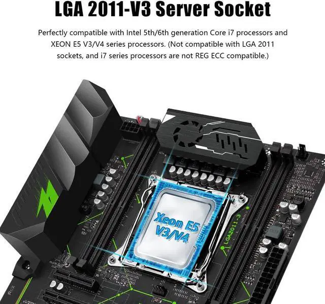 Alt view image 2 of 5 - MACHINIST LGA 2011-V3 ATX Motherboard, X99 Gaming Motherboard with Self-Check Card (Intel 5th/6th Gen, PCIe 3.0, Dual M.2 Slots, DDR4, SATA 6Gb/s, USB3.0) for Intel XEON E5 V3/V4, Core i7 Series