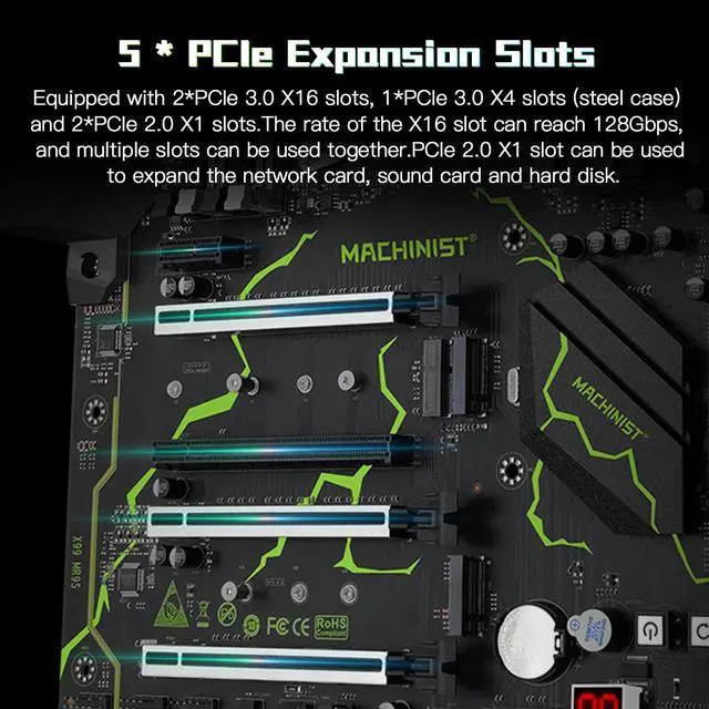Alt view image 5 of 5 - MACHINIST LGA 2011-3 Motherboard, Intel X99 (Intel 5th/6th Gen) Server Motherboard (ATX, PCIe 3.0, DDR4, NVME/SATA M.2, One-Key Boot/Restart, SATA 6Gb/s) for Xeon E5 V3/V4, Core i7 Series MR9S
