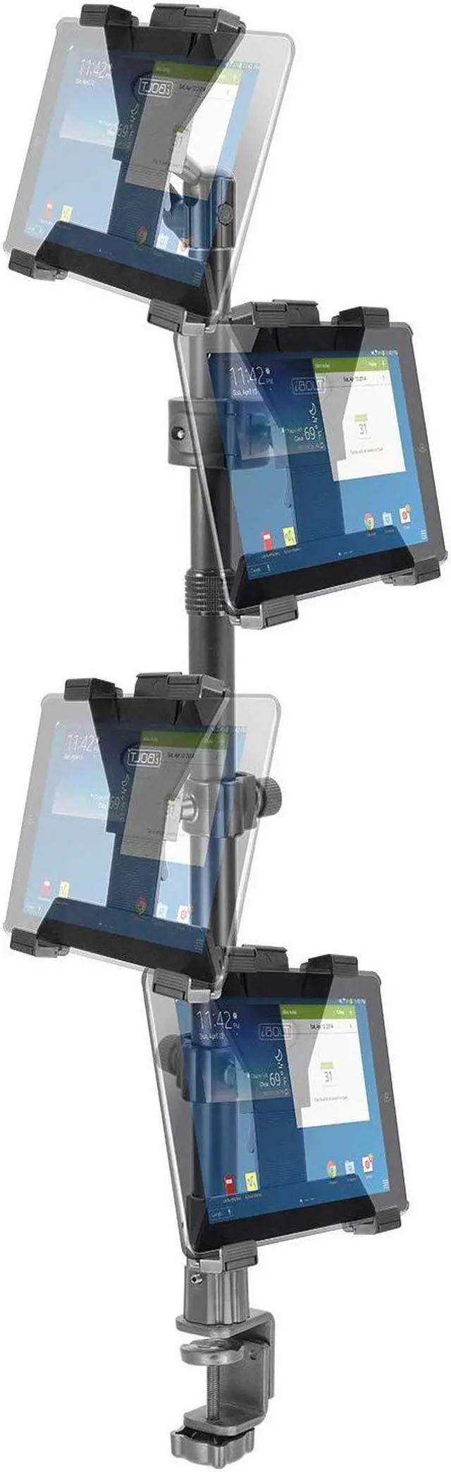 Alt view image 2 of 5 - iBOLT TabDock Point of Purchase Clamp Mount - with 4 Tablet Holders Perfect for Multiple delivery Applications (DoorDash, Uber eats, Postmates, etc.) Fits 7 to 10 inch Tablets