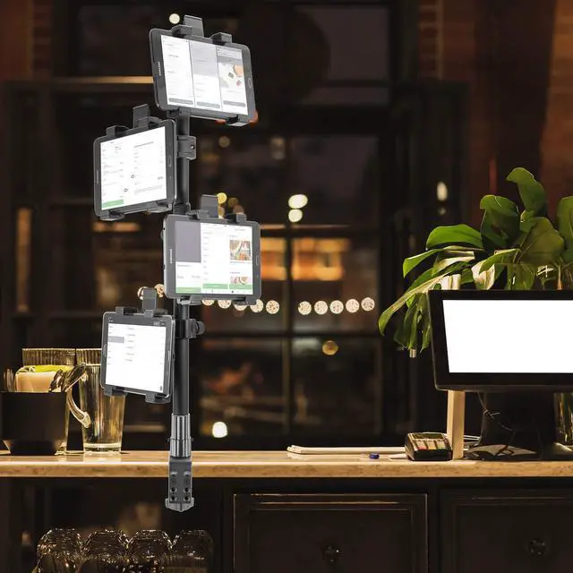 Alt view image 4 of 5 - iBOLT TabDock Point of Purchase Clamp Mount - with 4 Tablet Holders Perfect for Multiple delivery Applications (DoorDash, Uber eats, Postmates, etc.) Fits 7 to 10 inch Tablets