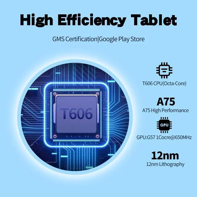 Alt view image 5 of 5 - NEWISION 10 Inch Android Tablet with 4G Phone Call, 12GB RAM (6+6 Expandable) 128GB, 8MP+5MP Camera, 8000mAh Battery, 5GHz WiFi, Bluetooth 5.0, GPS, HD IPS Screen, with Case - Gray