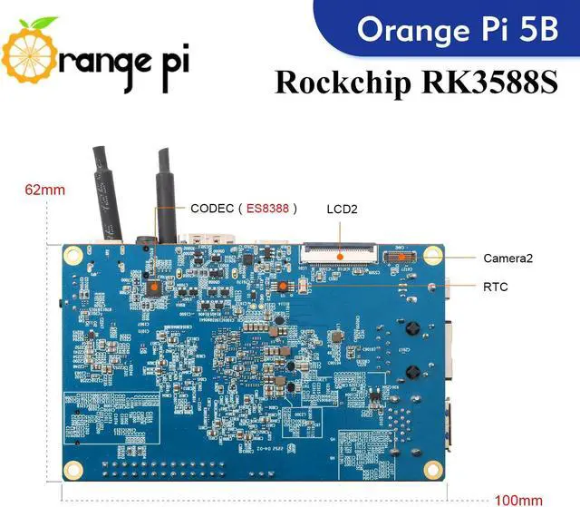 Alt view image 4 of 5 - Orange Pi 5B 16GB Rockchip RK3588S with 256GB eMMC 8 Core 64 Bit Wi-Fi6, BT5.0 Single Board Computer, 2.4GHz Frequency Open Source Board Run Orange Pi OS,Android,Debian,Ubuntu (Pi 5B 16G256G)