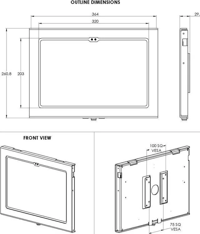 Alt view image 2 of 5 - TABcare Locking Anti-Theft Metal Case for Samsung Galaxy TAB S10 S9 S8 Ultra 14.6" Tablet for Kiosk, POS, Store, Show Display, Time Clock (TAB S8/S9/S10 Ultra, Black)