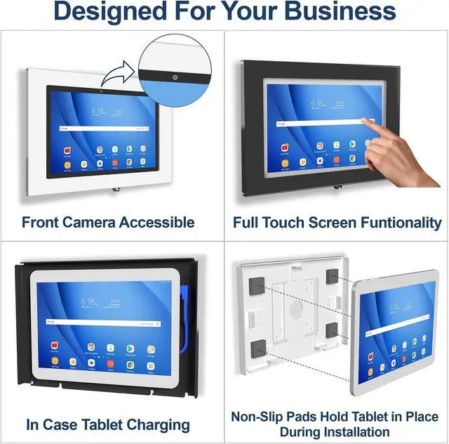 Alt view image 4 of 5 - TABcare Locking Anti-Theft Metal Case for Samsung Galaxy TAB S10 S9 S8 Ultra 14.6" Tablet for Kiosk, POS, Store, Show Display, Time Clock (TAB S8/S9/S10 Ultra, Black)