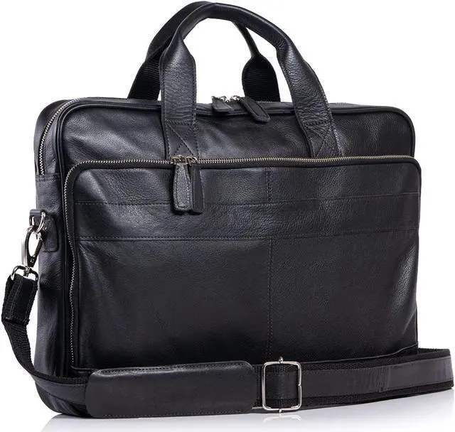 Main image of KomalC 16 Inch Leather briefcases Laptop Messenger Bags for Men and Women Best Office Satchel Bag