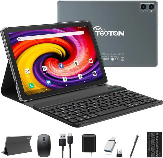 Main image of 2025 Tablet 10.1 Inch 2 in 1 Android Tablet with keyboard Octa-Core 8(4+4 Virtual)+128GB Storage 1TB Expandable, 13+8MP Camera, Latest Tablets PC with Case Mouse Stylus Support 5G WiFi, IPS FHD Screen