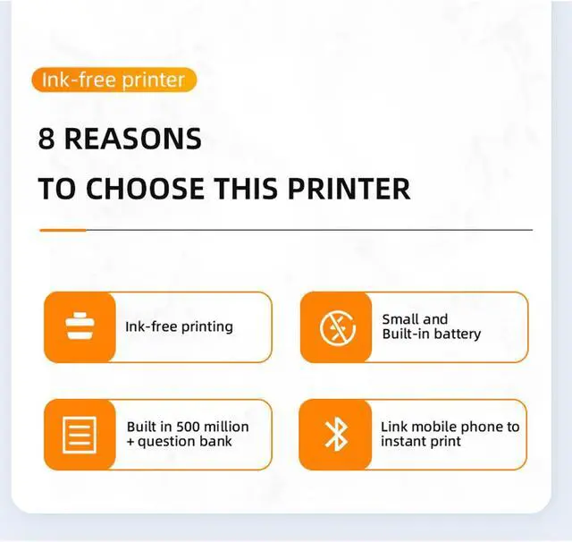Alt view image 4 of 5 - LiebeWH Portable Bluetooth Thermal Printer Inkless Mobile Travel Printers Compatible with Android Phone Laptop