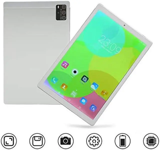 Alt view image 2 of 5 - 10in Tablet - 6GB 128GB ROM, 2560x1600 Touchscreen 2.4G 5G Tablet with Dual Speakers 8 Core CPU Calling Tablet with 5MP 8MP Dual Camera for 11, Silver