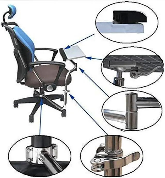 Alt view image 5 of 5 - MagicHold Ergonomic Keyboard Laptop Tablet Mouse Stand Holder Mount for Workstation Video Gaming,Silver