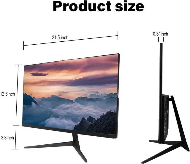 Alt view image 2 of 5 - Real HD Security Camera Monitor Screen, 22 Inch 1080P Thin LED PC Monitor with HDMI VGA Built in Speaker Compatible with CCTV Security DVR NVR