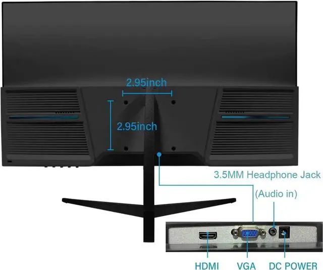 Alt view image 3 of 5 - Real HD Security Camera Monitor Screen, 22 Inch 1080P Thin LED PC Monitor with HDMI VGA Built in Speaker Compatible with CCTV Security DVR NVR