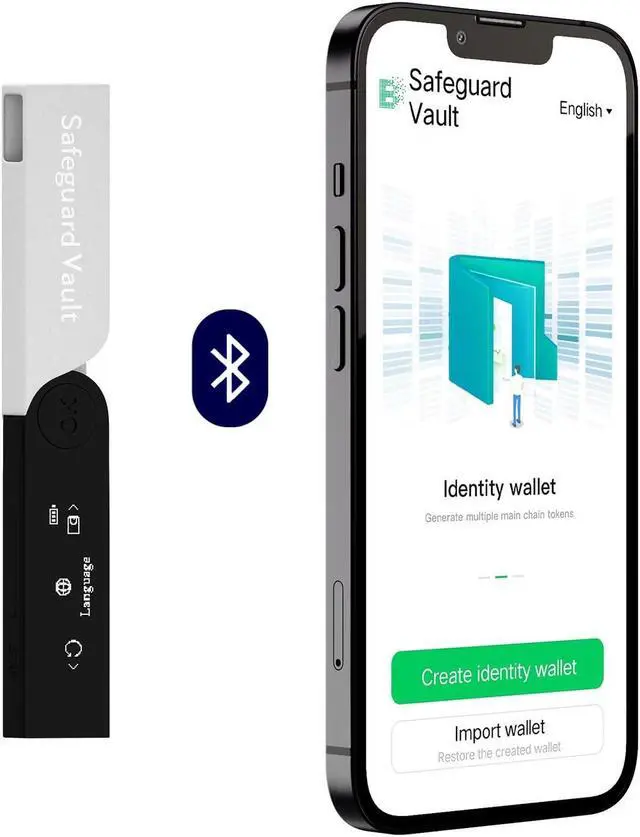 Alt view image 2 of 5 - Crypto Hardware Wallet with Bluetooth,Completely Offline Safely Manage Crypto Seed Phrase Storage,Most Secure NFT Support,Supporting Multi-Currency,Black