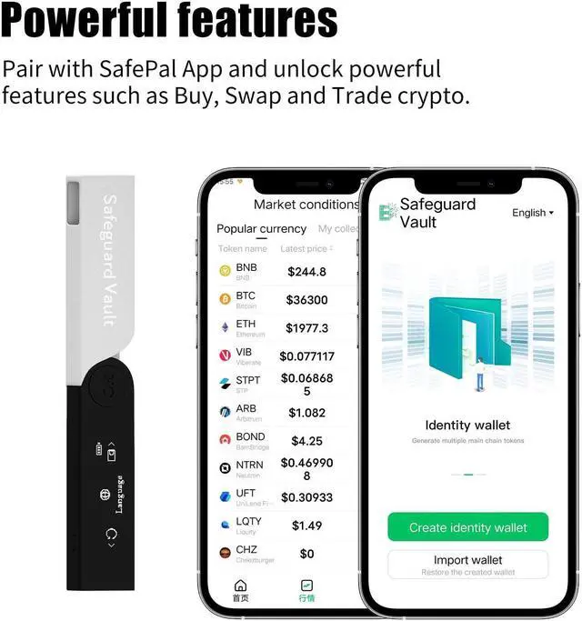 Alt view image 4 of 5 - Crypto Hardware Wallet with Bluetooth,Completely Offline Safely Manage Crypto Seed Phrase Storage,Most Secure NFT Support,Supporting Multi-Currency,Black
