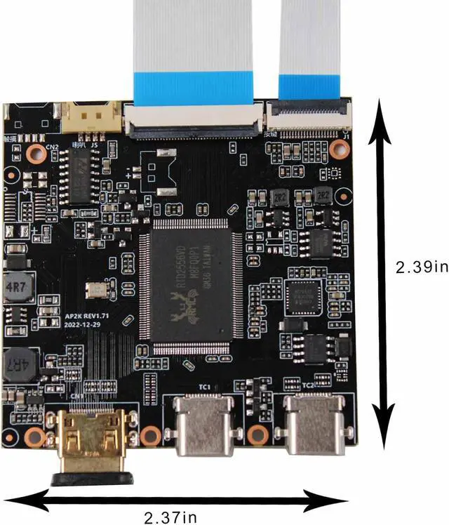 Alt view image 2 of 5 - VSDISPLAY 12.3 Inch 2K LCD Screen 2400x900 with USB-C LCD Controller Board,as Extra Secondary Display Panel for PC/Laptop/Game Cabinet Monitor