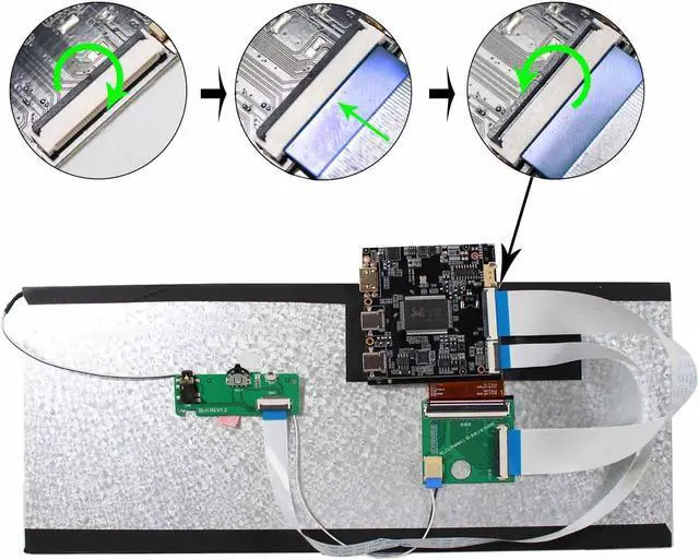 Alt view image 4 of 5 - VSDISPLAY 12.3 Inch 2K LCD Screen 2400x900 with USB-C LCD Controller Board,as Extra Secondary Display Panel for PC/Laptop/Game Cabinet Monitor