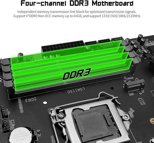 Alt view image 3 of 5 - SHANGZHAOYUAN H97M PRO LGA 1150 Motherboard and 2 * 8GB DDR3 1600MHz RAM, Intel Motherboard for 4th 5th gen Core i3 i5 i7/Pentium/Xeon Processor (SATA 3.0, USB 3.0, NVME M.2, PCIe 3.0)