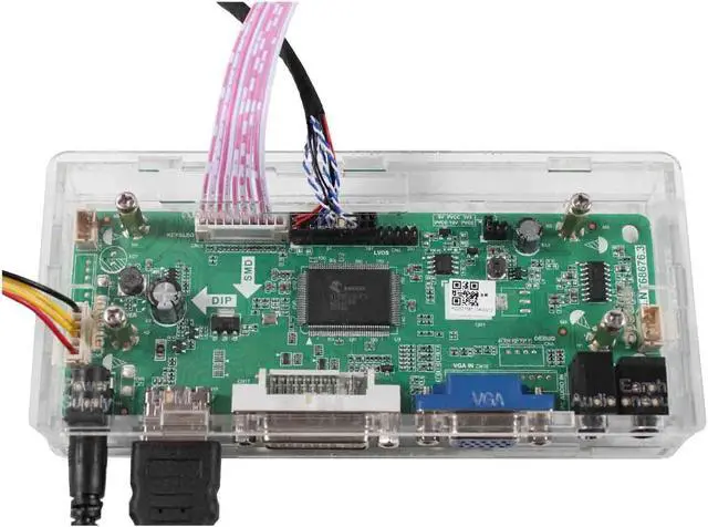Alt view image 3 of 5 - VSDISPLAY 14.9" 1280x390 LCD Screen LTA149B780F with DVI VGA Audio Controller Board 68676 with Acrylic Case,and Power Adapter,for DIY Cabinet/Car Gauge Cluster Digital Marquee Monitor