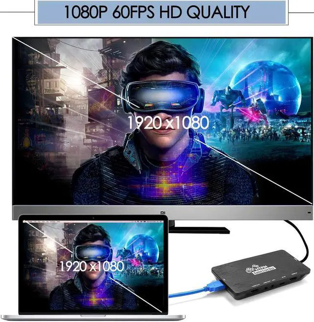 Alt view image 3 of 5 - USB3.0 Game Capture Card with HDMI/AV/YPbPr Input Recording 1080P@60fps Support Live Streaming and Compatible with PlayStation 4/ Xbox One/Xbox 360/Nintendo Switch etc