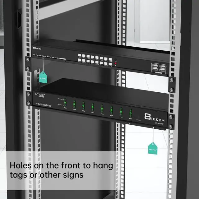 Alt view image 5 of 5 - 8 Port VGA KVM Switch + 1 Pack 1U 19'' Rack Shelf