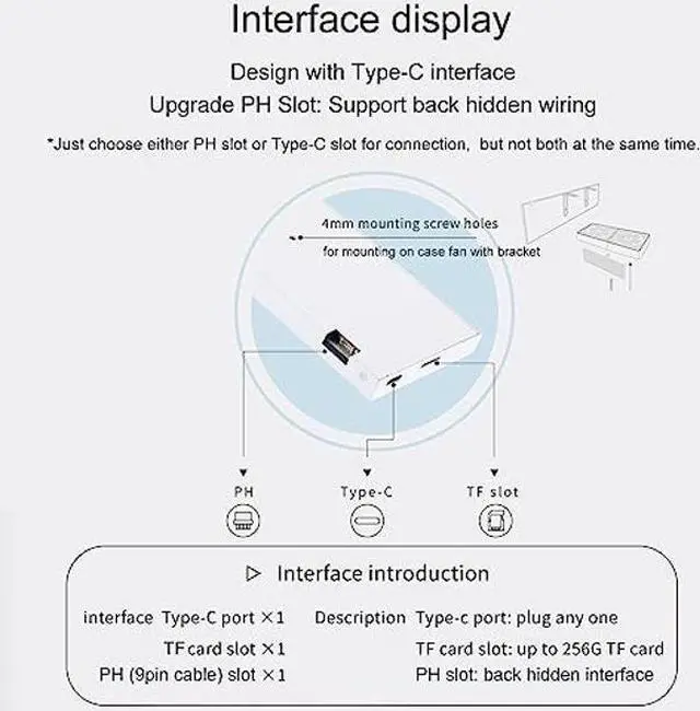 Alt view image 4 of 5 - WOWNOVA 8.8" Computer Temp Monitor (Dynamic Theme Supported), 1 Click 1 Cable to Get Started Quickly PC Temperature Display Sensor Panel IPS Mini Secondary Screen CPU RAM HDD Data FPS Monitor (Black)