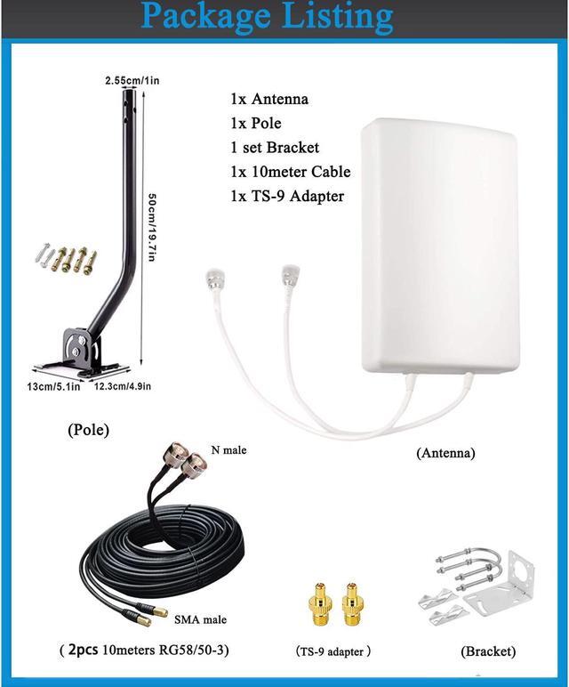 Alt view image 2 of 5 - SignalPlus 2x2 MIMO Antenna for T Mobile Home Internet, Outdoor 4G LTE Directional Antenna for Modem/Router