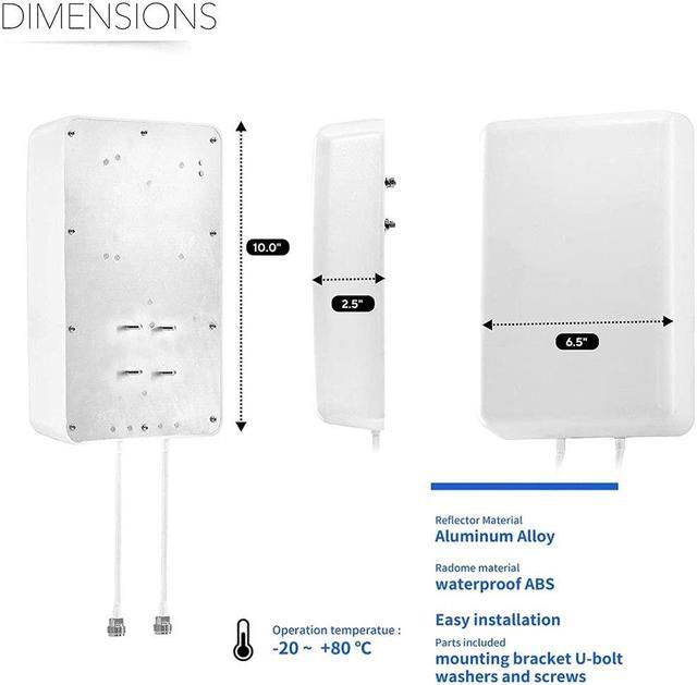 Alt view image 4 of 5 - SignalPlus 2x2 MIMO Antenna for T Mobile Home Internet, Outdoor 4G LTE Directional Antenna for Modem/Router